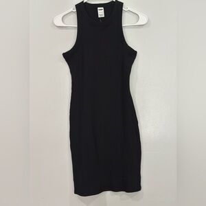 PINK Victoria's Secret Black Ribbed Bodycon Midi Tank Dress